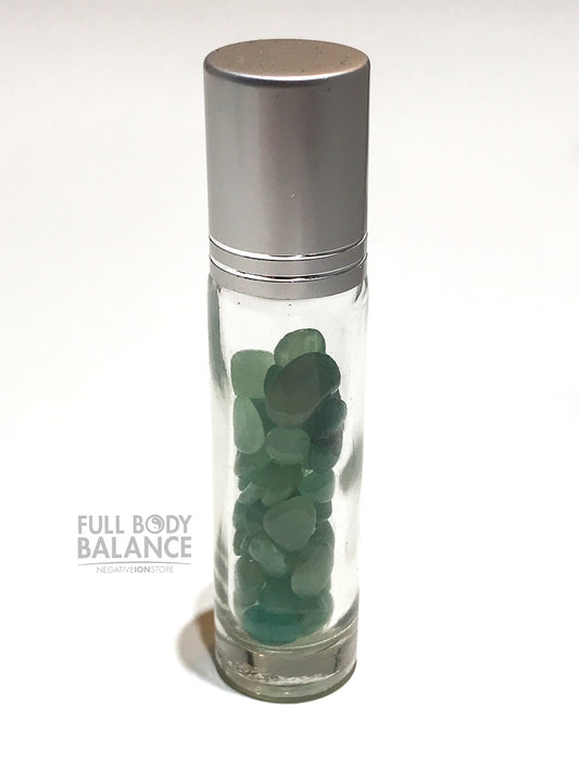 Essential Oil Roller Bottle with Green Aventurine Chips